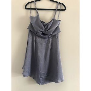 NWT Selfie: Medium, satin-like blue mini dress